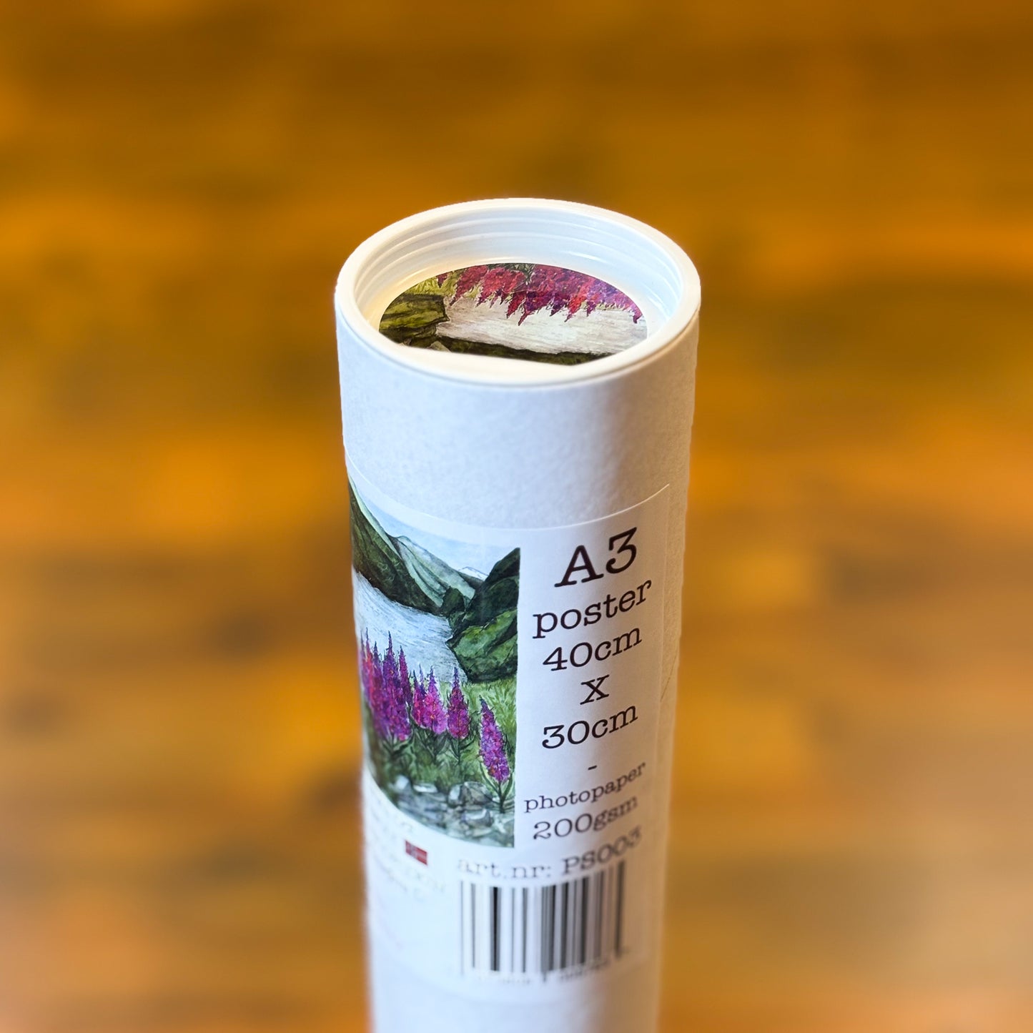 A3 Poster Scenery-Flam river and Fireweeds