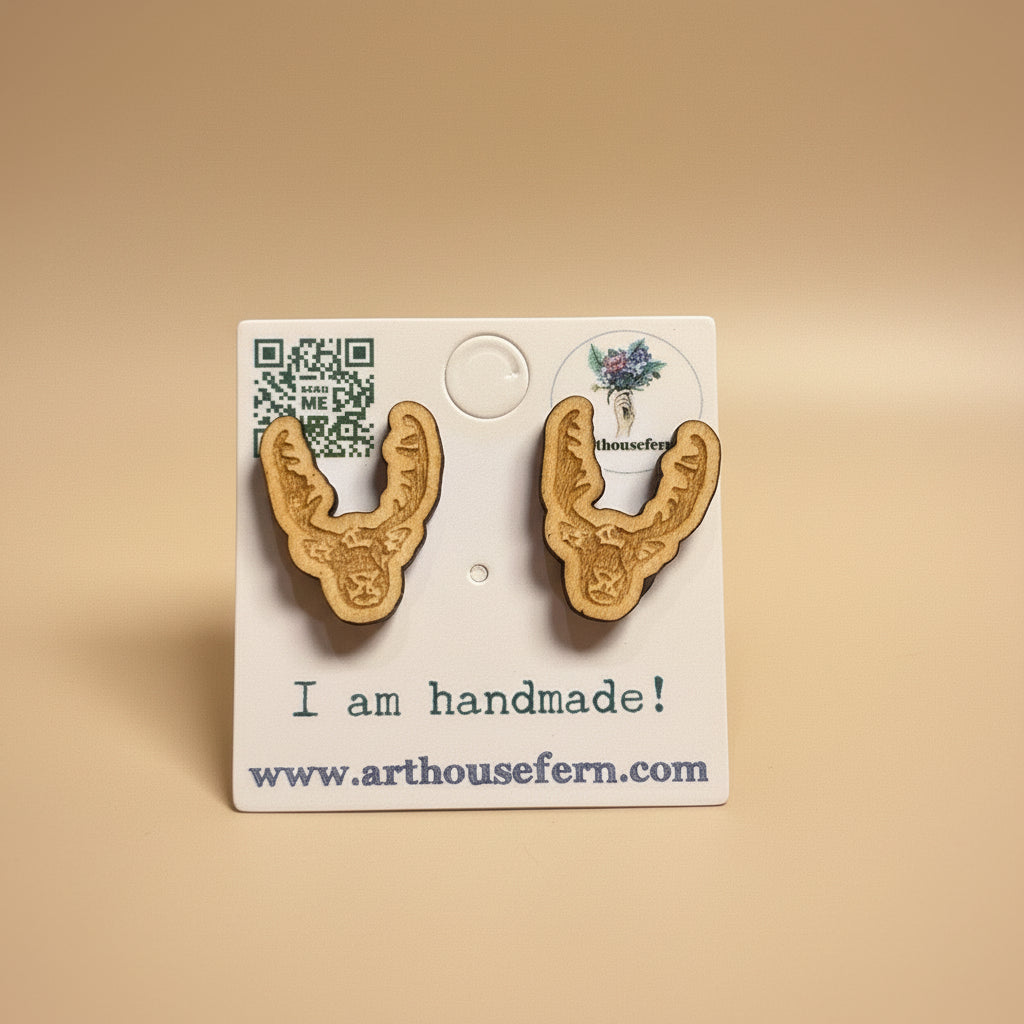 Reindeer Wooden Studs