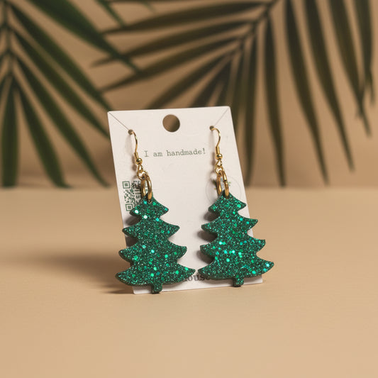 Christmas earrings green assorted RESIN SALE