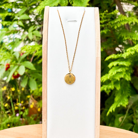 Lama's hoofdketting - roestvrij staal goud