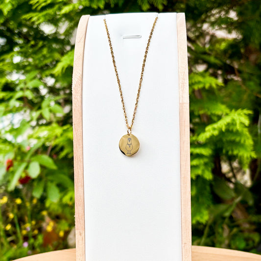 Lamas Kopfkette aus Edelstahl golden
