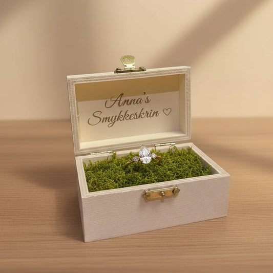 Custom rectangular wooden jewellery box