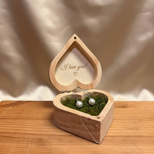 Custom heart wooden jewellery box