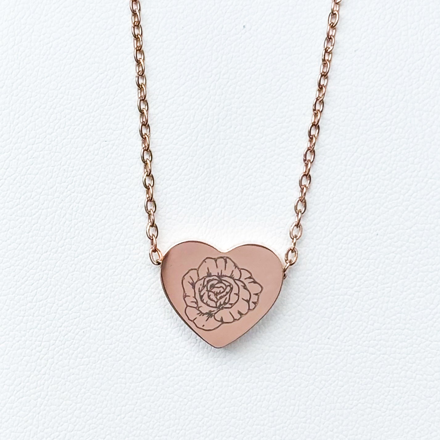 Rose heart necklace - Stainless Steel