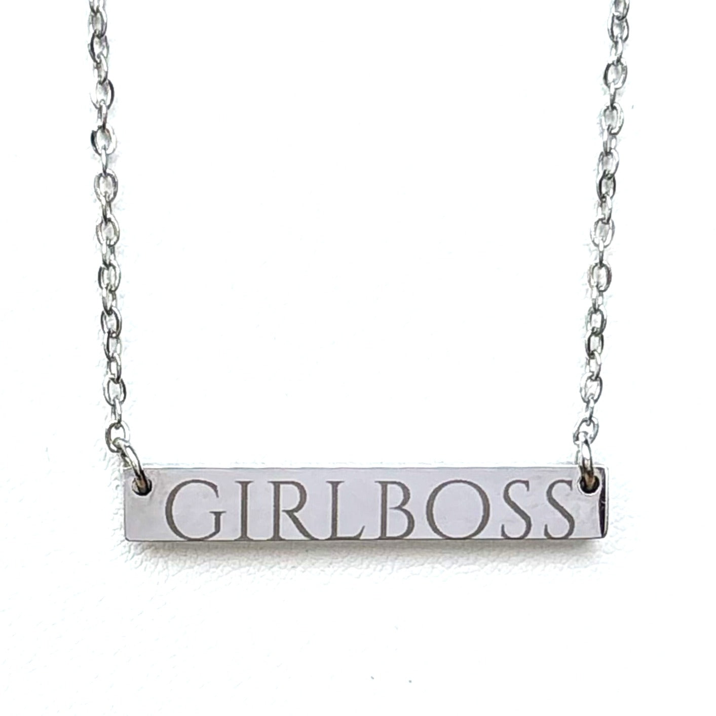 Girlboss bar necklace- Stainless Steel