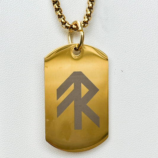 Single rune - energy soldier tag necklace - Stainless steel