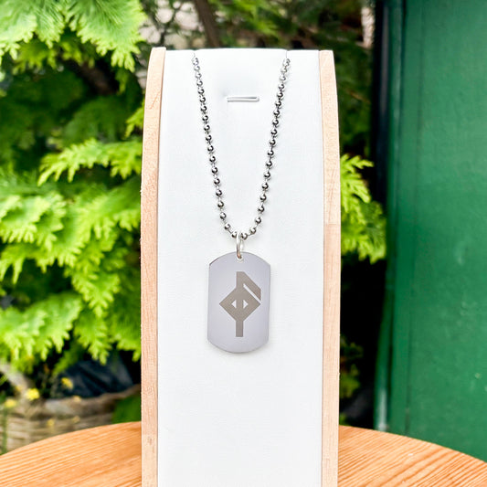 Single rune - health soldier tag necklace - Stainless steel