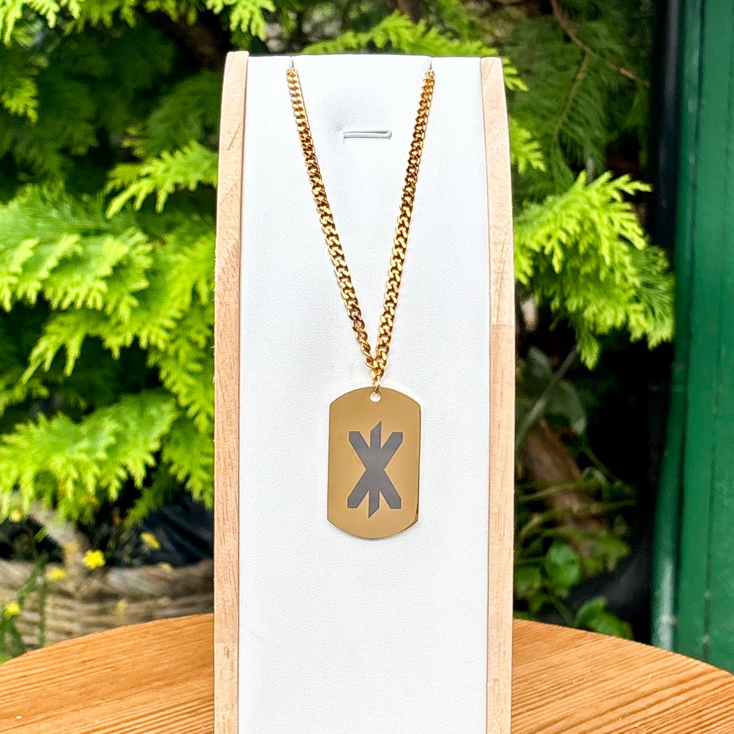 Single rune - strength soldier tag necklace - Stainless steel