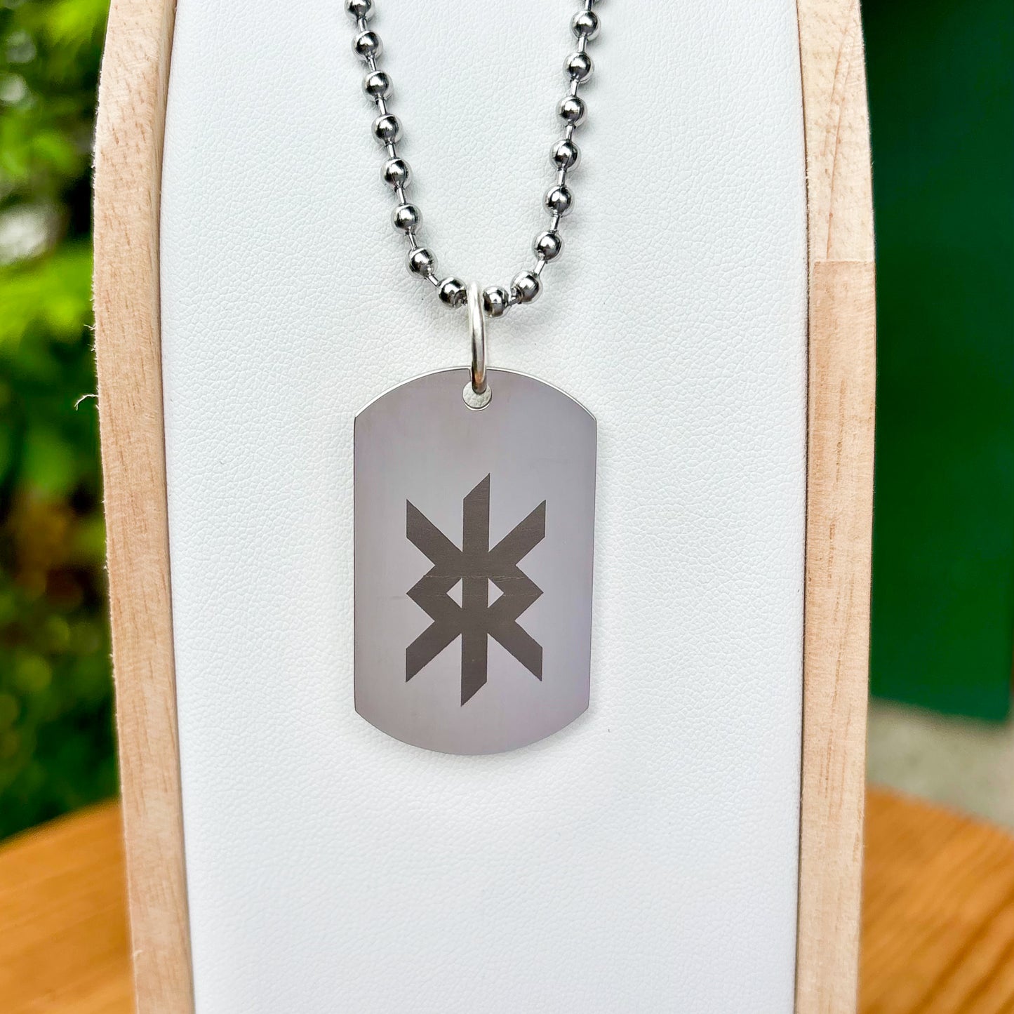 Single rune - protection soldier tag necklace - Stainless steel