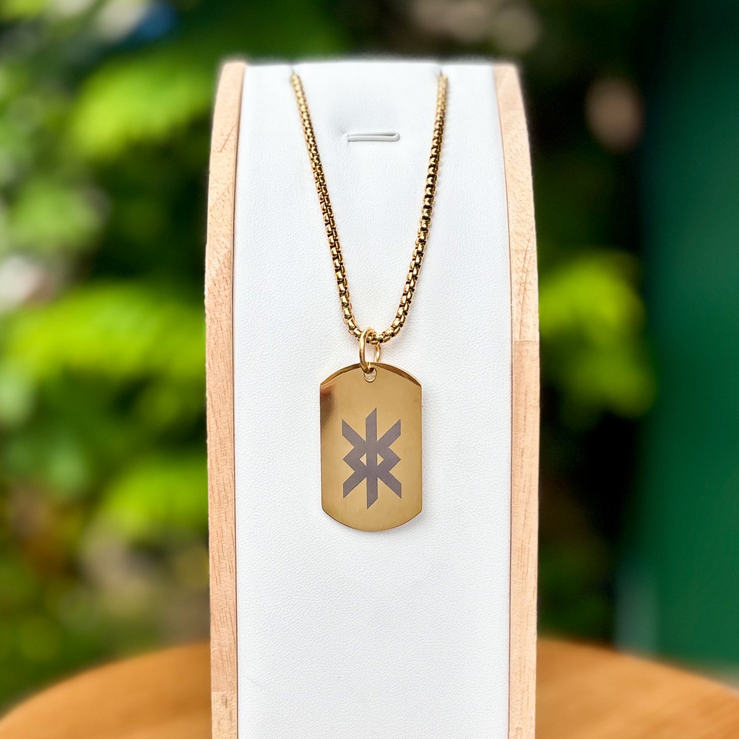 Single rune - protection soldier tag necklace - Stainless steel