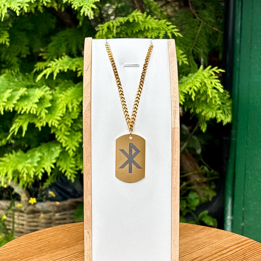 Single rune - love soldier tag necklace - Stainless steel