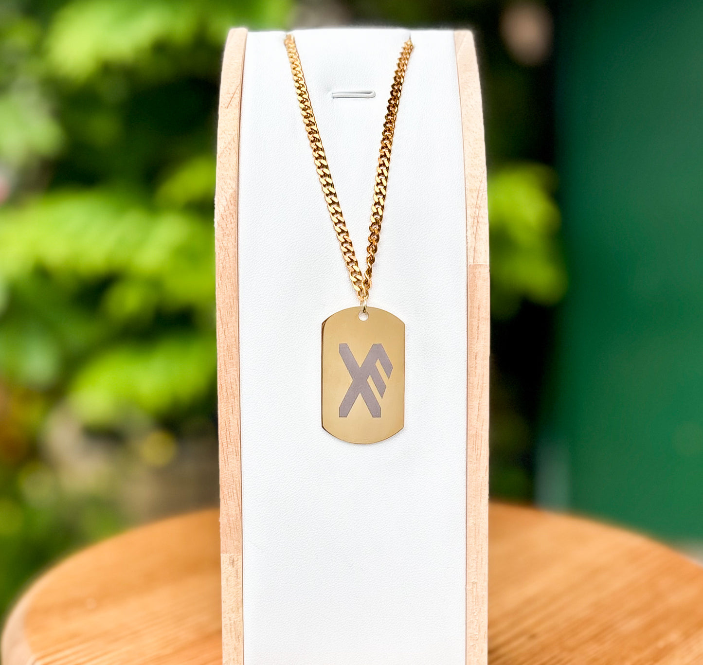 Einkelt rune - lykke soldat tag halskjede - Rustfritt stål