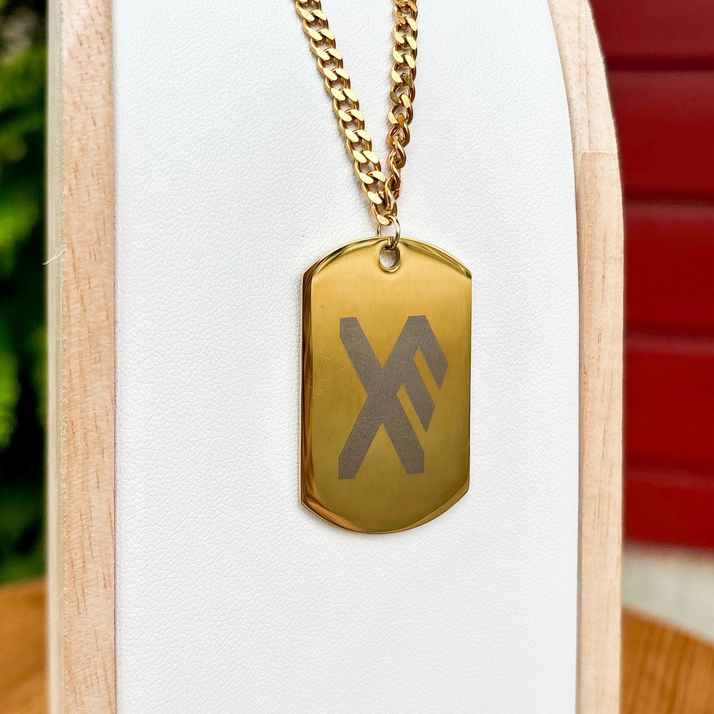 Einkelt rune - lykke soldat tag halskjede - Rustfritt stål