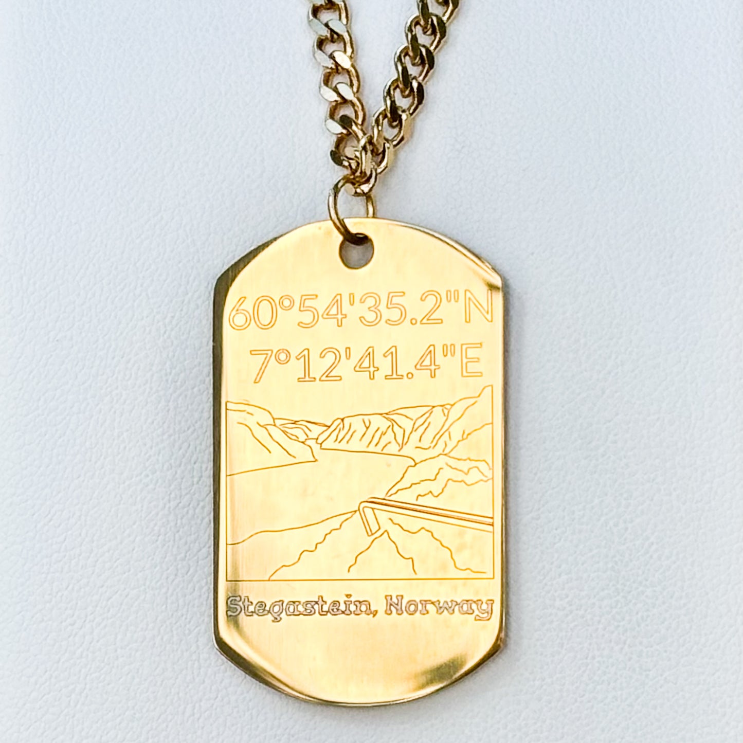 Stegastein viewpoint on soldier tag - Stainless Steel 50cm
