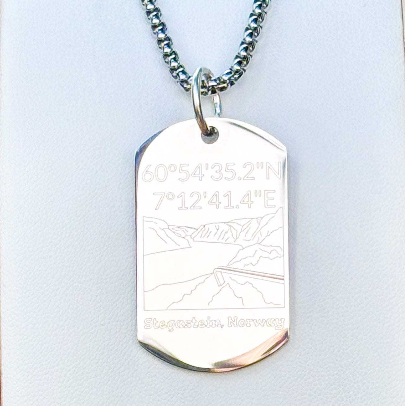 Stegastein viewpoint on soldier tag - Stainless Steel 50cm
