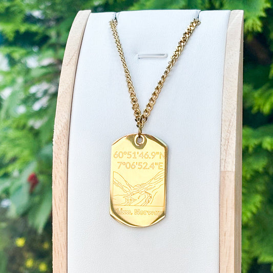 Flamsbana on soldier tag - Stainless steel 55cm