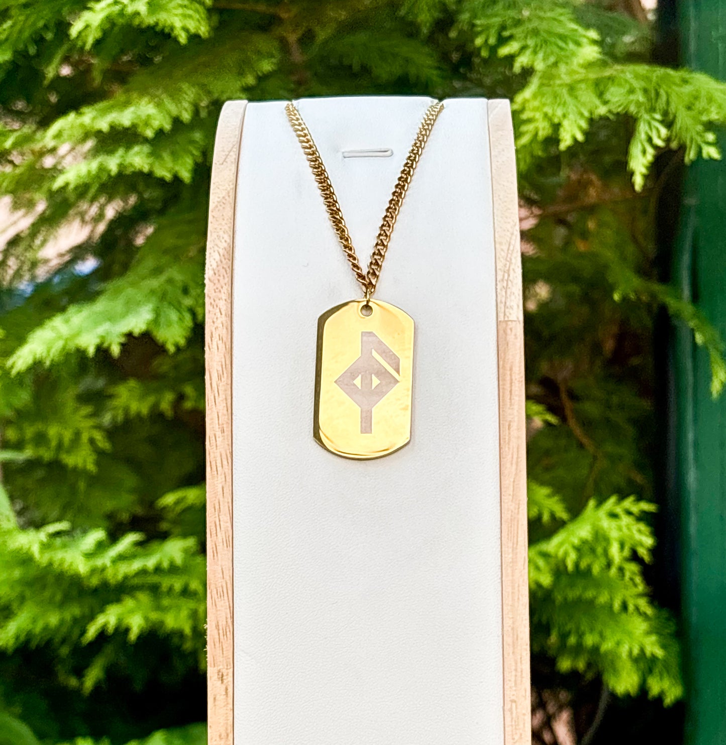 Single rune - health soldier tag necklace - Stainless steel