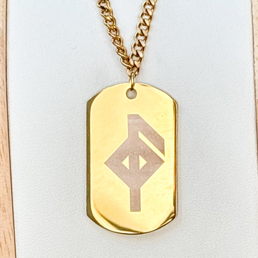Single rune - health soldier tag necklace - Stainless steel