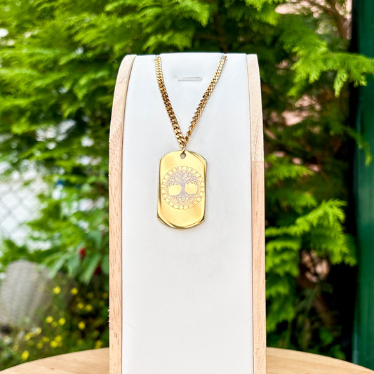 Yggdrasil - tree of life soldier tag necklace - Stainless steel