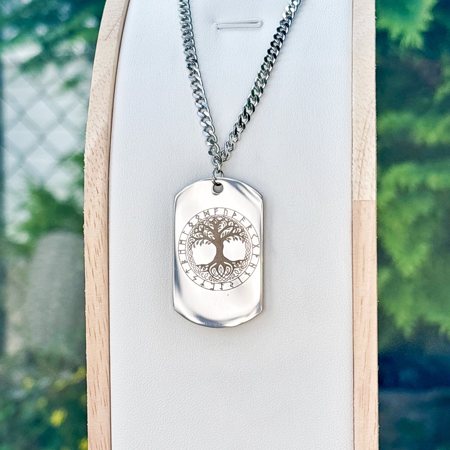 Yggdrasil - tree of life soldier tag necklace - Stainless steel