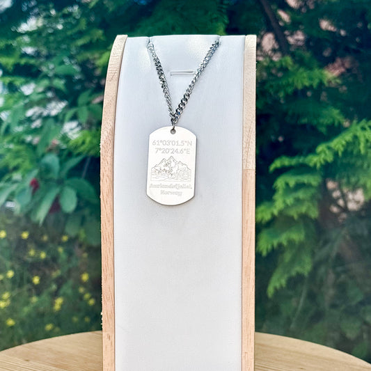 Aurlandsfjellet with deers on soldier tag - Silver Steel