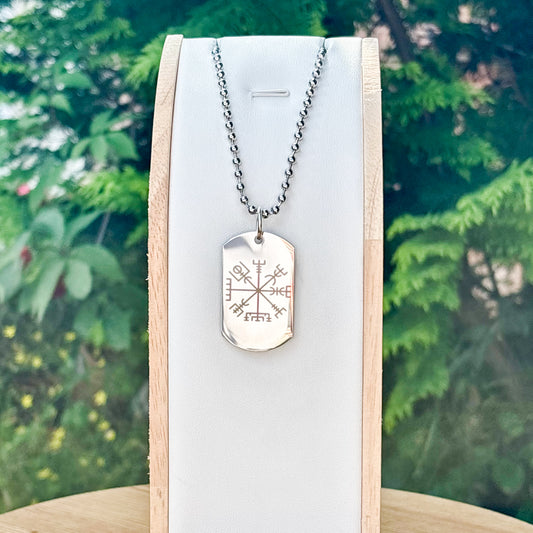 Vegvisir- Viking compass soldier tag necklace - Stainless steel