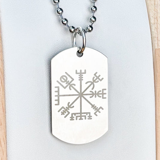 Vegvisir- Viking compass soldier tag necklace - Stainless steel