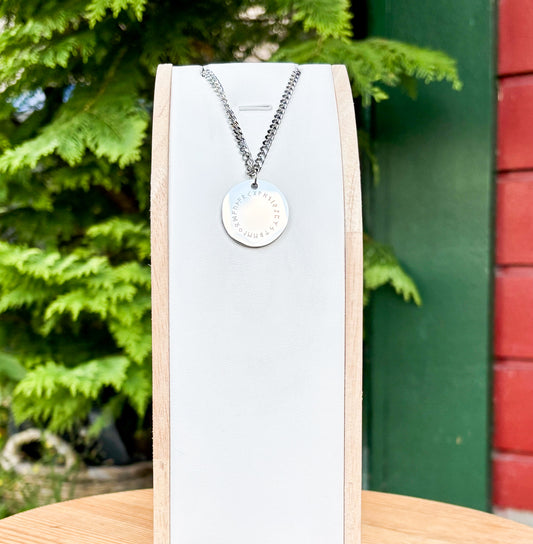 Runes going in a circle necklace large - Stainless steel