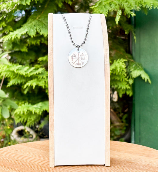 Vegvisir- Viking compass necklace large - Stainless steel