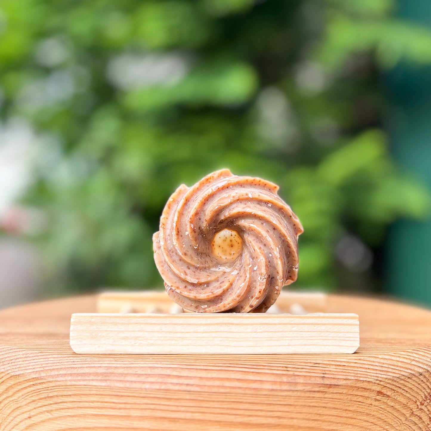 Vanilla and goat milk soap scrub with coffee