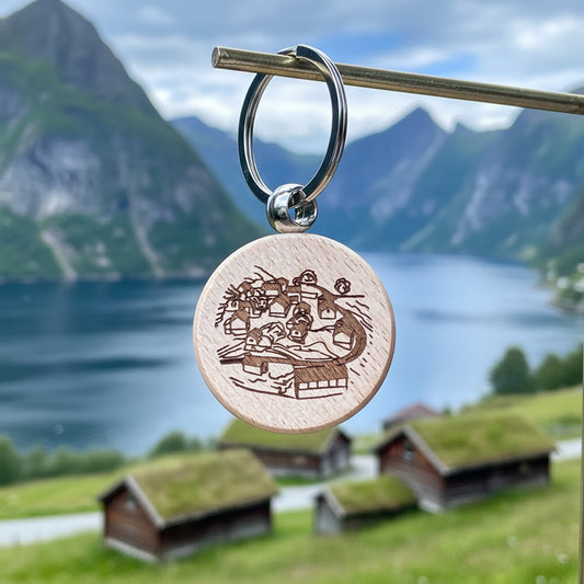 Otternes wooden keychain 35x35mm