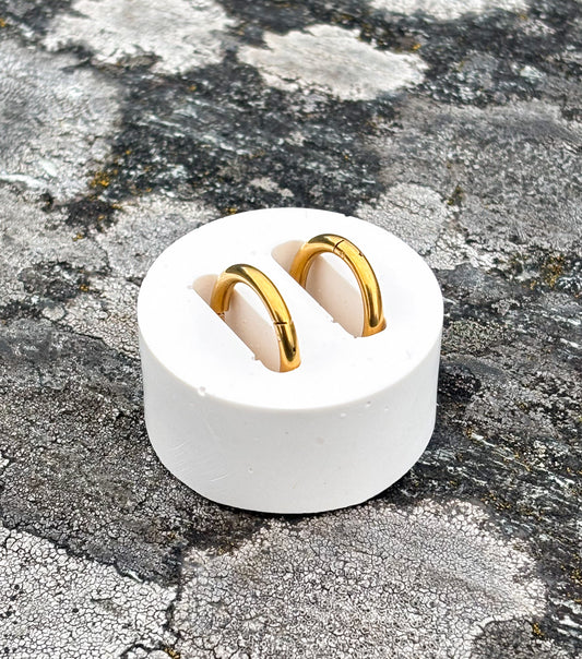 Circle Huggie Hoop Earrings-316L surgical-grade stainless steel