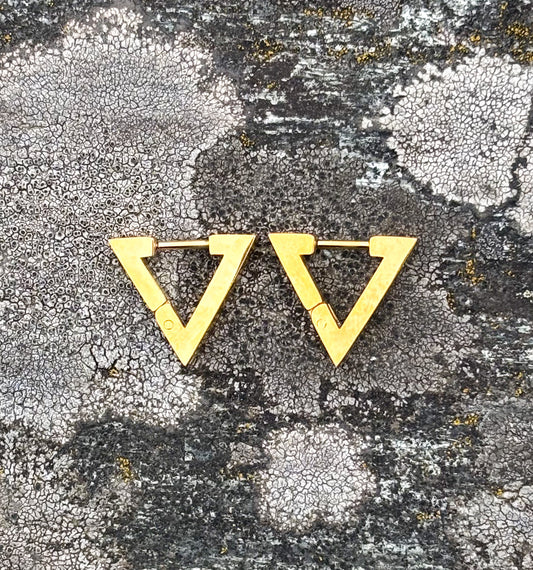 Triangle Huggie Earrings-316L surgical-grade stainless steel