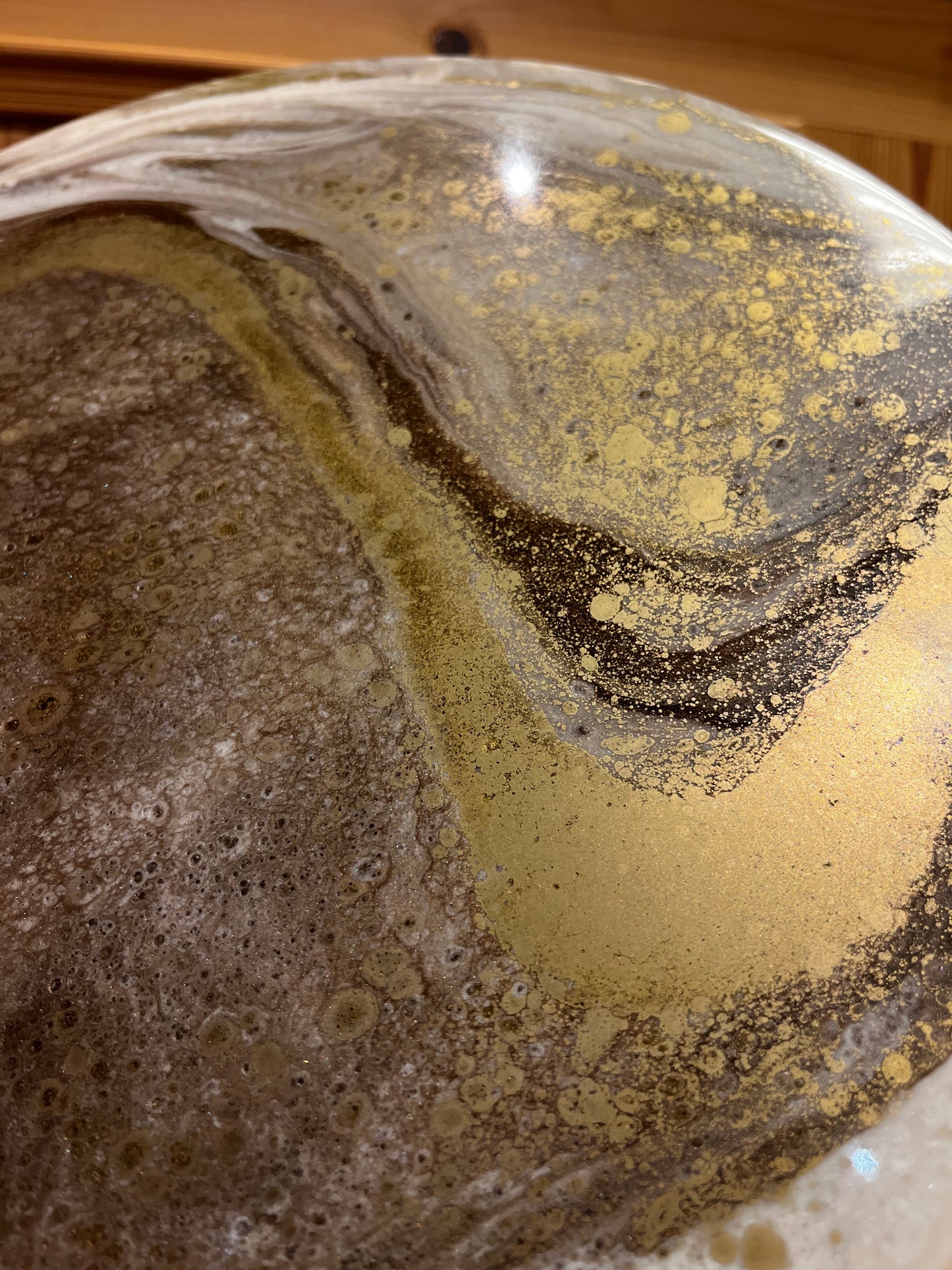 Wall art Brown and gold with Sodalite stones RESIN SALE