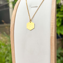 Polar bear hexagon necklace- Stainless Steel
