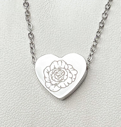 Rose heart necklace - Stainless Steel