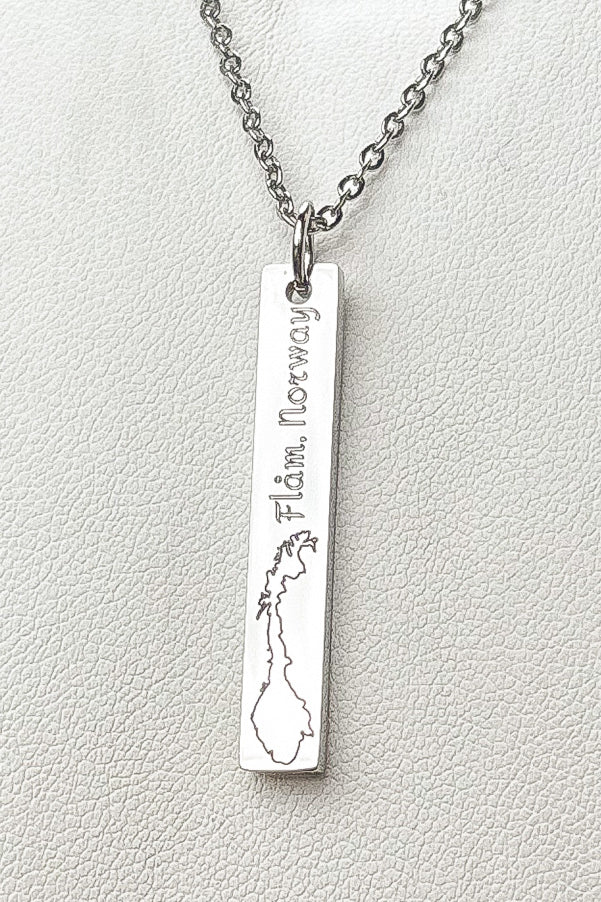 Flåm, Norway vertical bar necklace- Stainless Steel