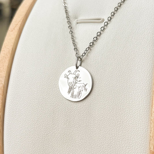 Goat head necklace - stainless steel