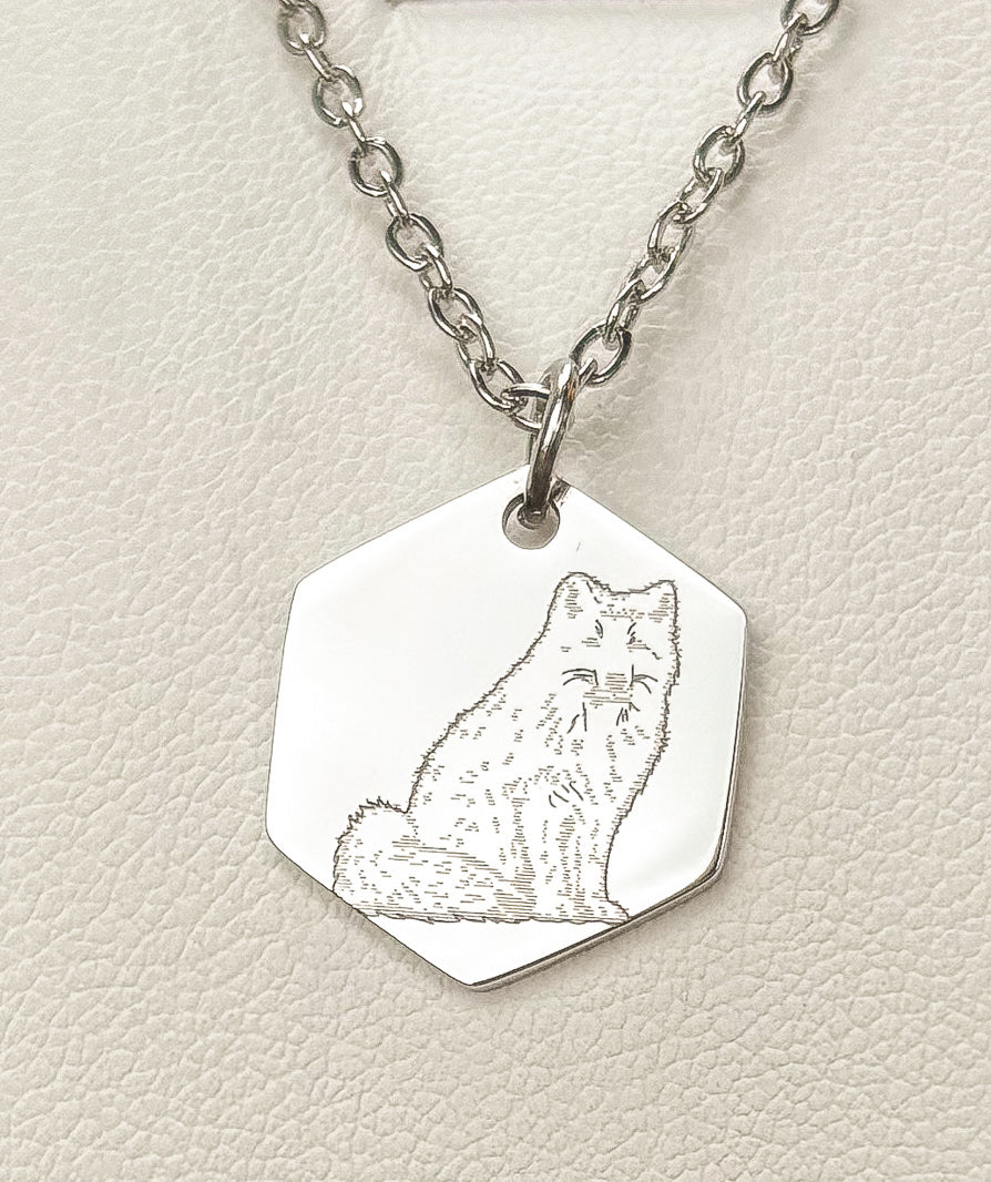 Arctic fox necklace - stainless steel