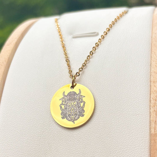 Odin with two ravens Huginn&Muninn necklace - Stainless steel