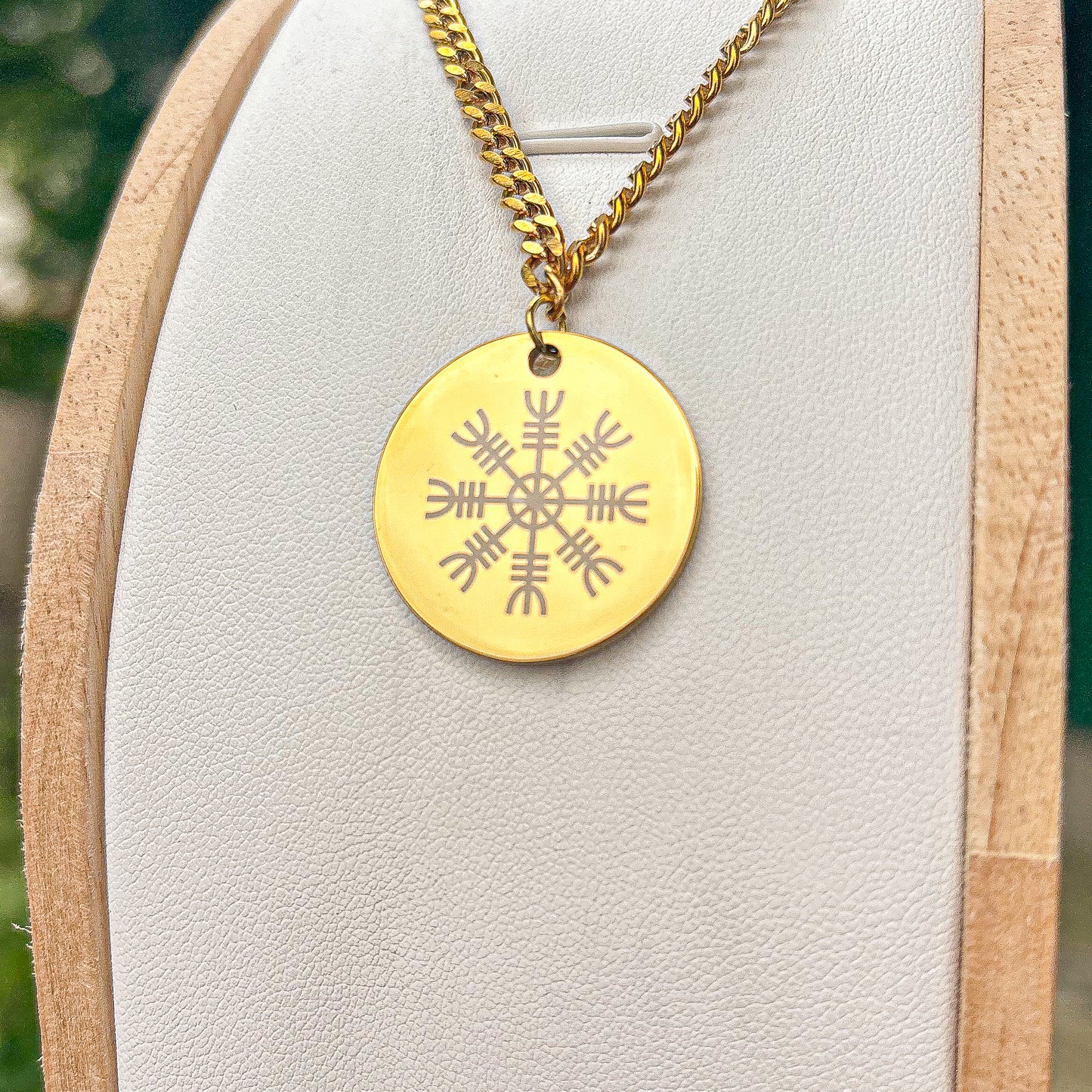 ÆGISHJÁLMR-The Helm of Awe necklace large - Stainless steel