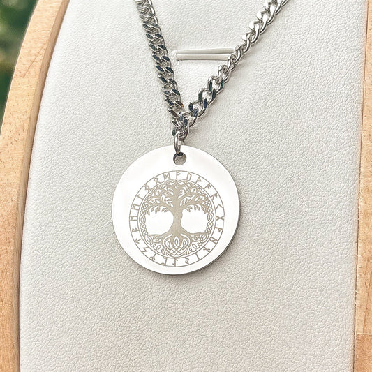 Yggdrasil - tree of life necklace large - Stainless steel