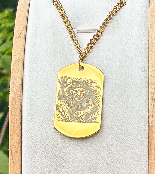 Hei fra troll on soldier tag on thick chain 50cm Stainless Steel