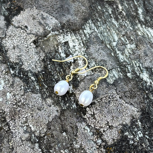 Fresh water pearl drop earrings 925 Silver Gold filled