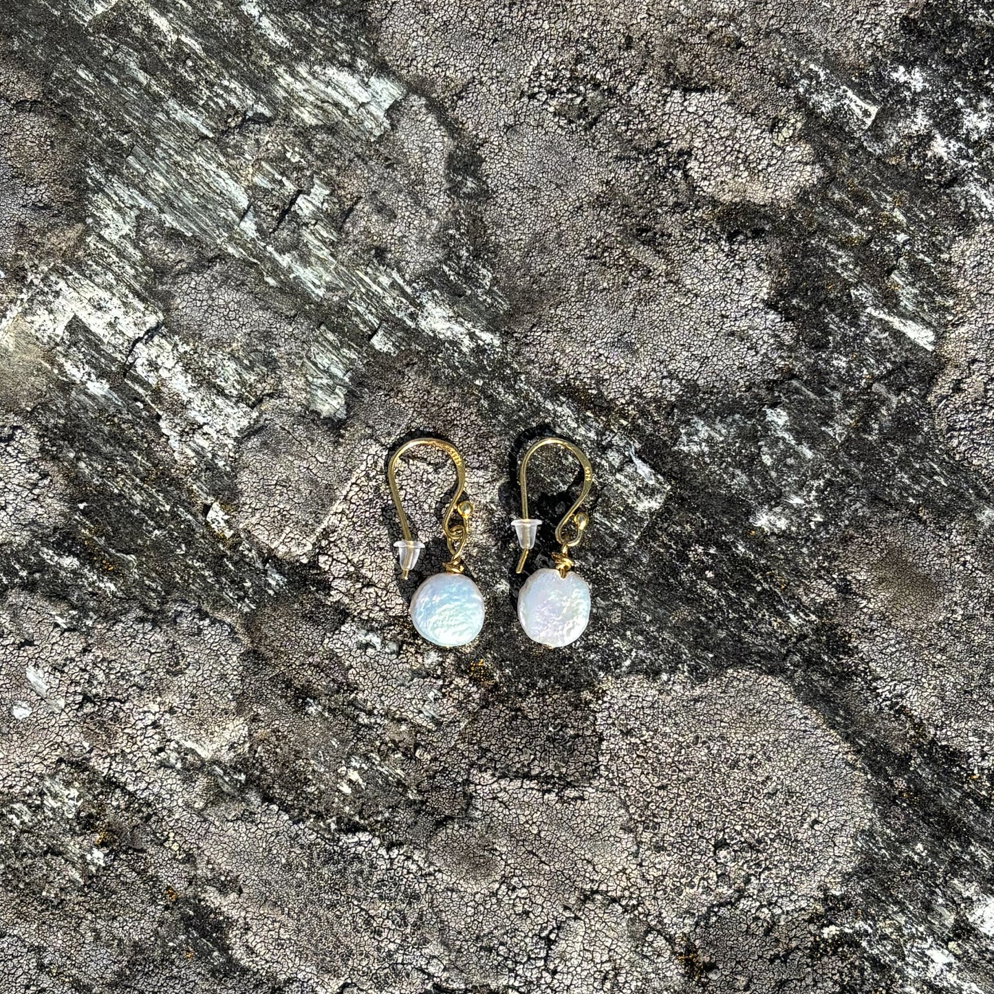 Fresh water pearl mint earrings 925 Silver Gold filled