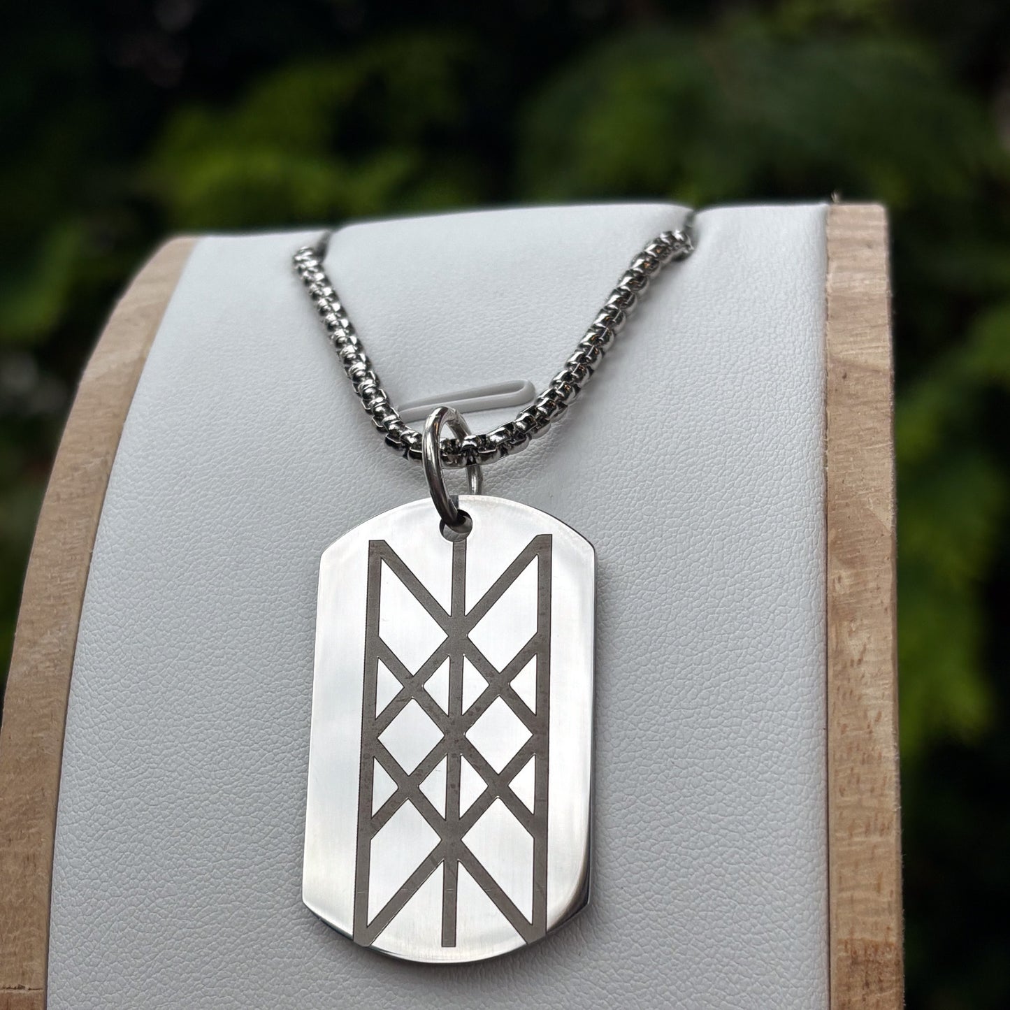 Web of Wyrd soldier tag necklace - Stainless steel