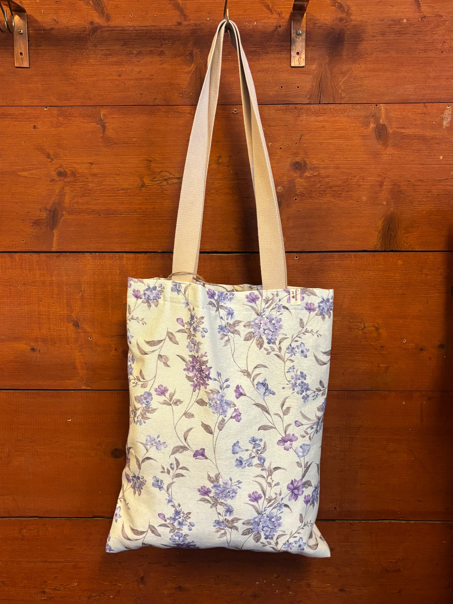 Bluebells and forget me nots field tote hand bag