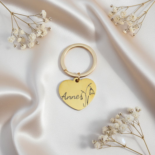 Personalized heart keychain- Stainless steel