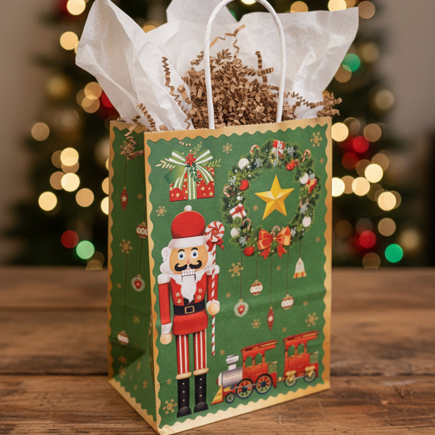 Christmas Paper gift bag- Nutcracker theme 21x15cm