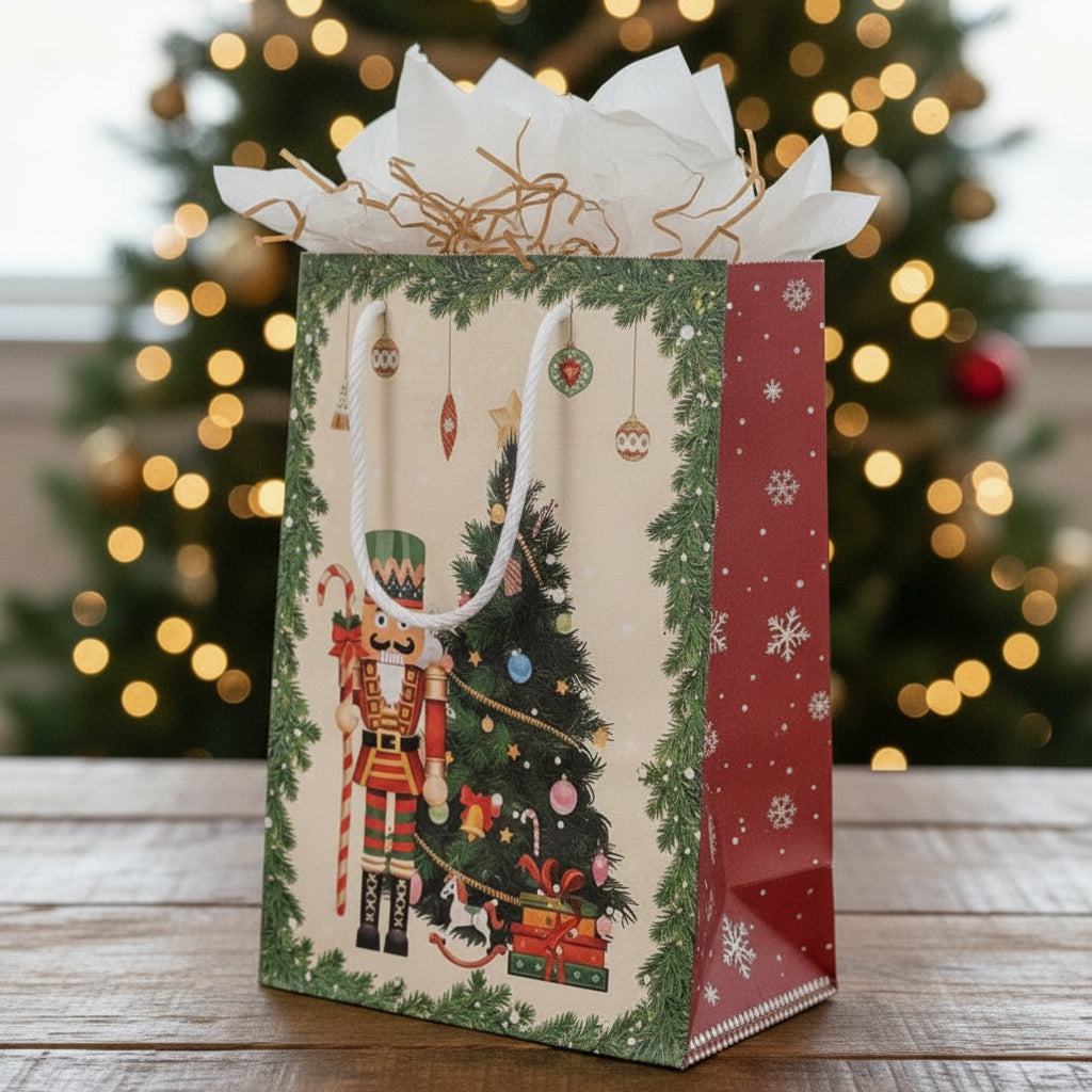 Christmas Paper gift bag- Nutcracker theme 21x15cm